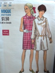 7285 VOGUE 68 STRT COLLAR PLEAT DRESS SLVS OR NOT PATTERN 12